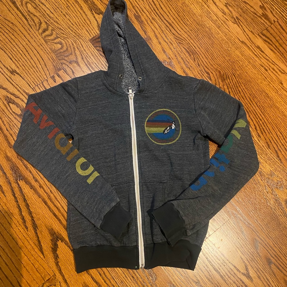 Kids Charcoal Hoodie with Multicolor Accents